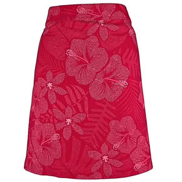 Rip Skirt MED Pink Tropics Hibiscus Skirt NWT 201 Length 2 Beach Swim Hawaiian - Picture 2 of 3